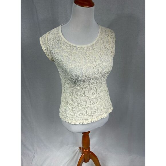 The Limited cream colored lace tunic tank top - Picture 1 of 5